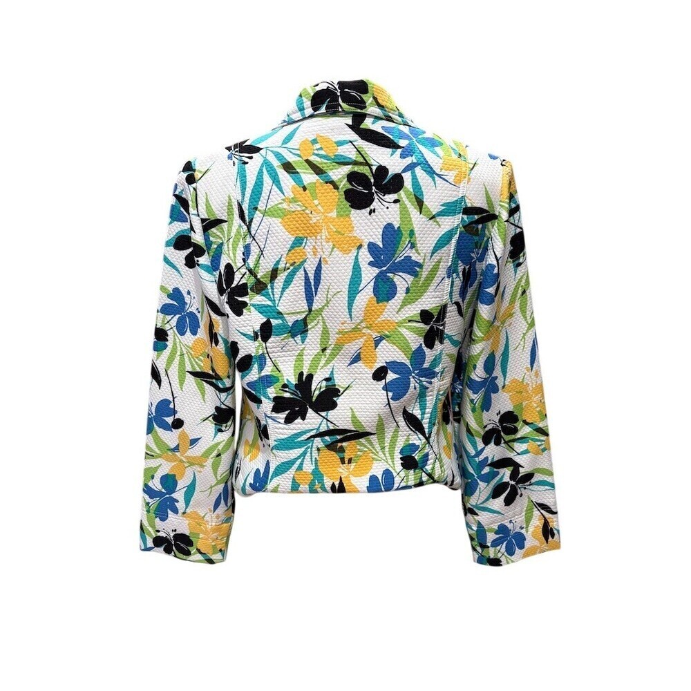 Requirements Blazer Jacket Womens Size 8 Floral Print Lightweight White - Picture 6 of 9